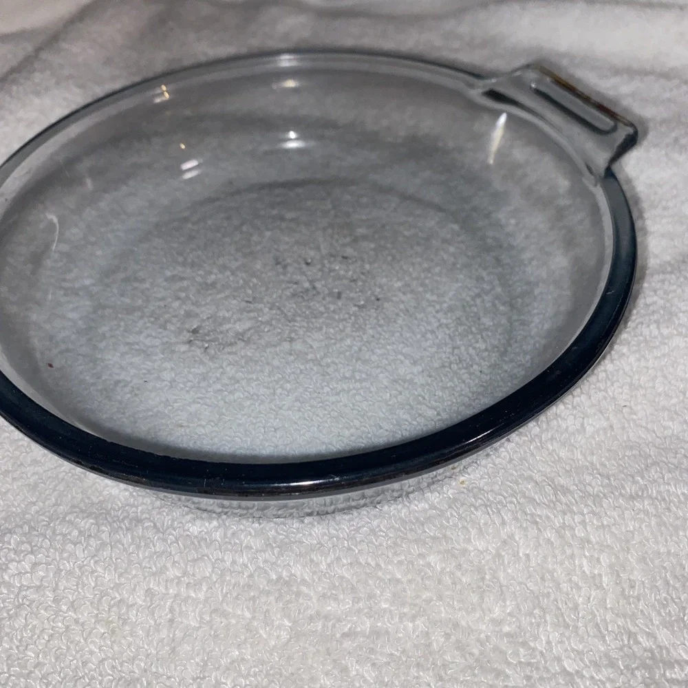 VINTAGE 1940'S PYREX‎ FLAMEWARE Blue Tint Saucepan Bowl 832 B 7